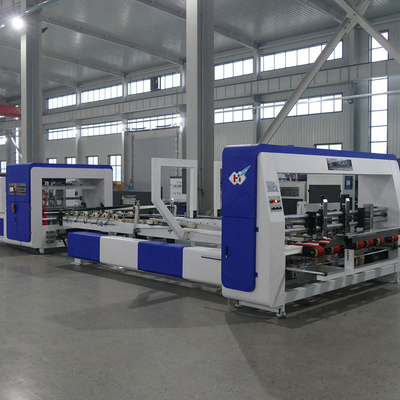 नालीदार गत्ते का डिब्बा बॉक्स फ़ोल्डर Gluer मशीन पूरी तरह से स्वचालित